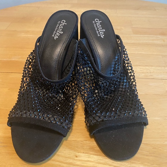 New Charles by Charles David Runaway Rhinestone Mesh Mule Slide Sandals 11 M - Picture 2 of 7